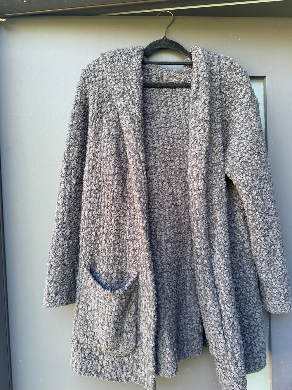 Barefoot Dreams Gray Hooded Cardigan